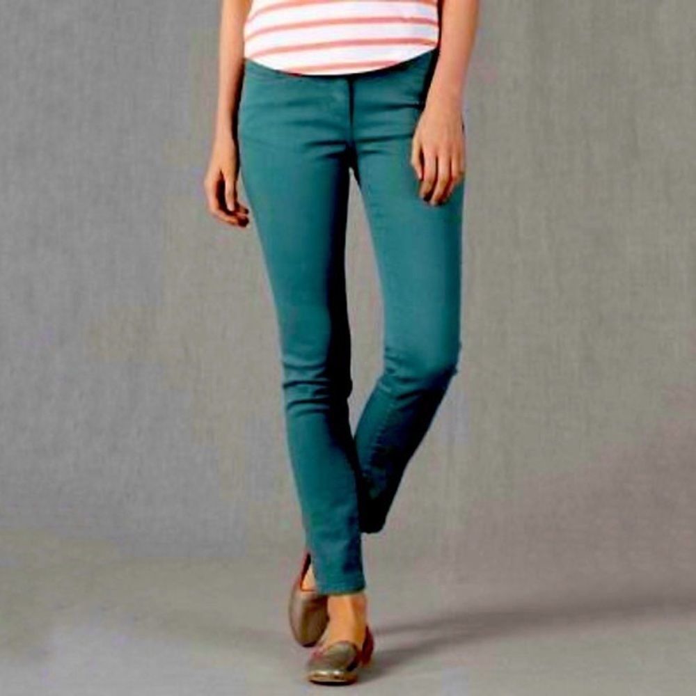 Boden Castleton green skinny ankle zipper pants